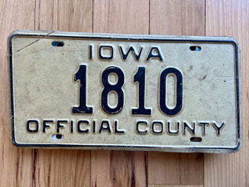 Iowa Official County License Plate
