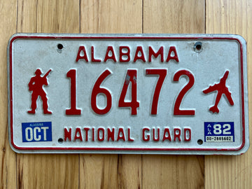 1982 Alabama National Guard License Plate