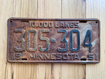 1951 Minnesota License Plate