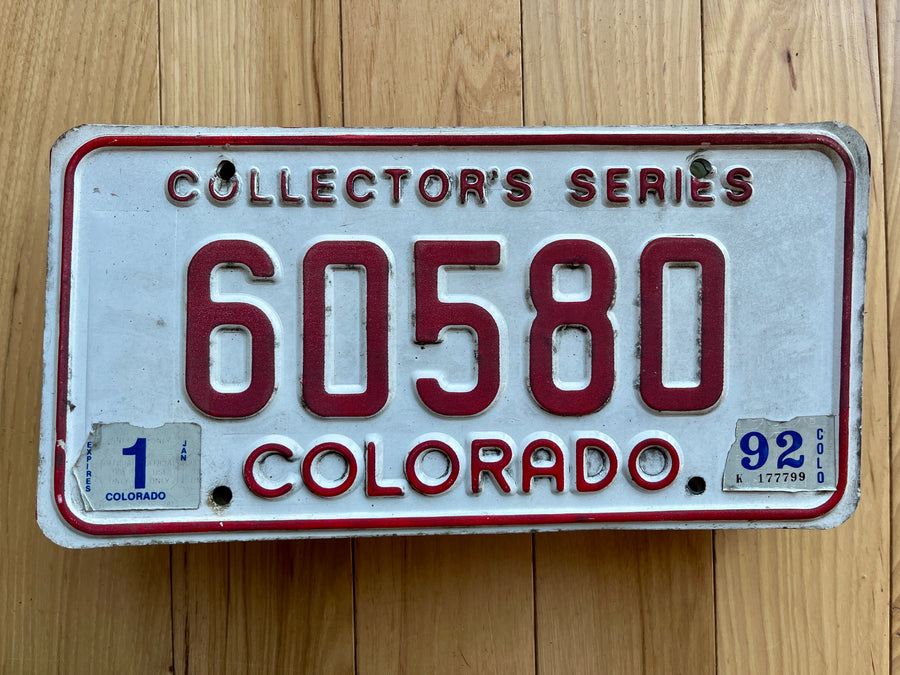 1992 Colorado Collector's Series License Plate