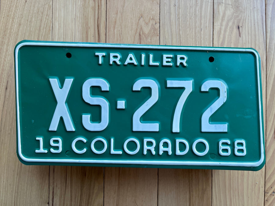1968 Colorado Trailer License Plate