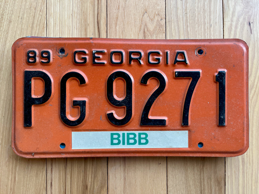 1989 Georgia Bibb County License Plate
