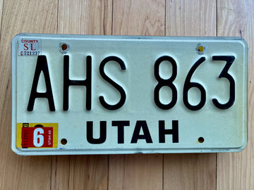 Utah License Plate