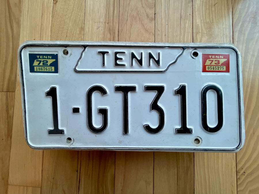 1972/73 Tennessee License Plate