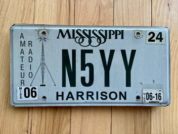 2016 Mississippi Amateur Radio Harrison County License Plate