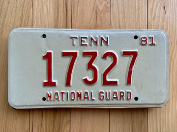 1981 Tennessee National Guard License Plate