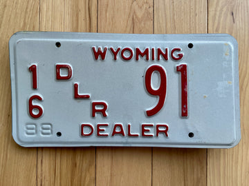1988 Wyoming Dealer License Plate