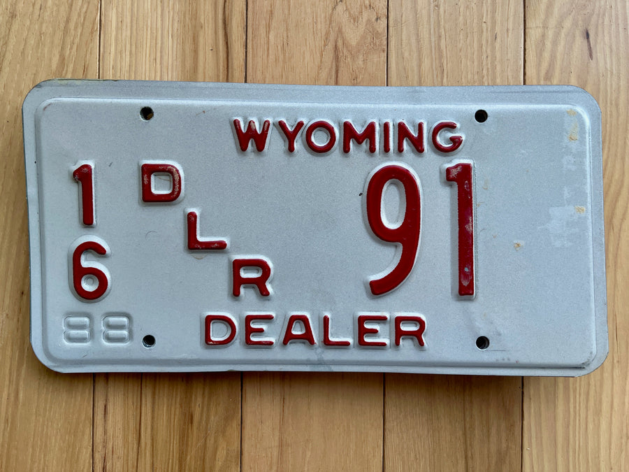 1988 Wyoming Dealer License Plate