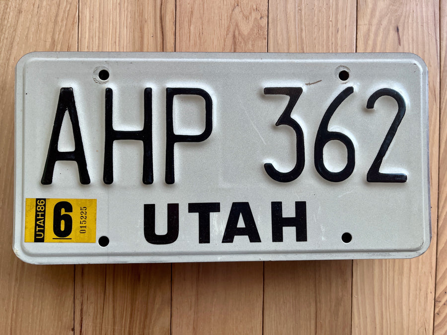 1986 Utah License Plate