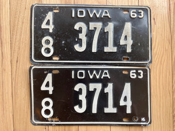 Pair of 1963 Iowa License Plates