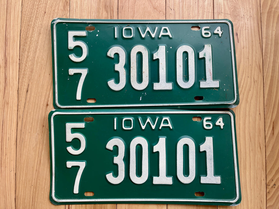 Pair of 1964 Iowa License Plates