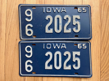 Pair of 1965 Iowa License Plates