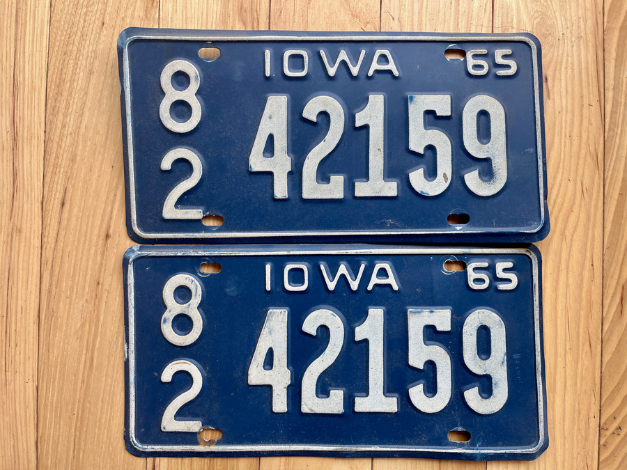 Pair of 1965 Iowa License Plates