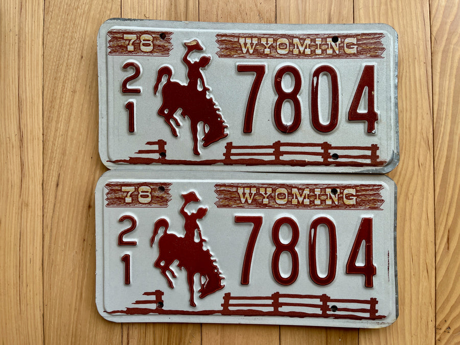 Pair of 1978 Wyoming License Plates