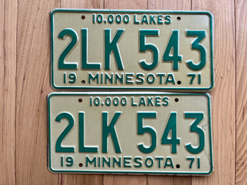 Pair of 1971 Minnesota License Plates