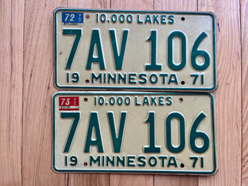 Pair of 1971/73 Minnesota License Plates