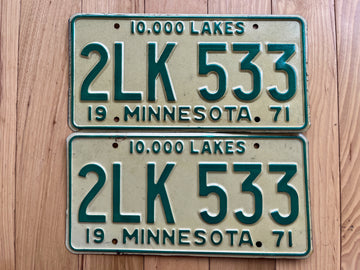Pair of 1971 Minnesota License Plates