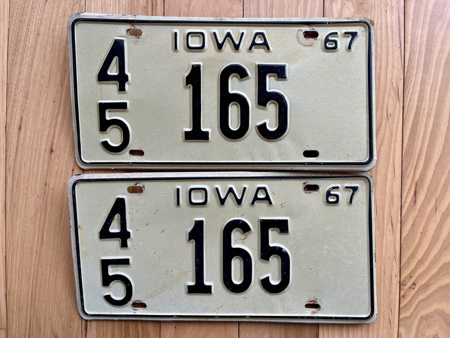 Pair of 1967 Iowa License Plates