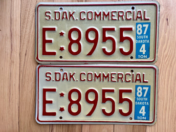 Pair of 1987 South Dakota Commercial License Plates