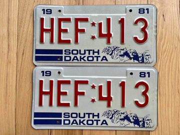 Pair of 1981 South Dakota License Plates
