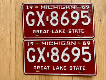 Pair of 1969 Michigan License Plates
