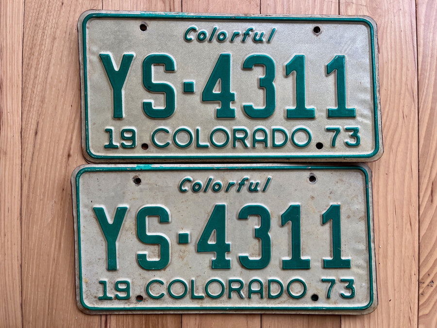 Pair of 1973 Colorado License Plates