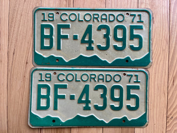 Pair of 1971 Colorado License Plates