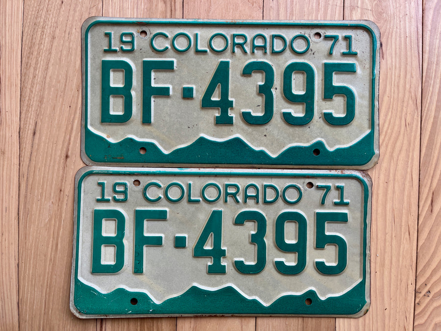 Pair of 1971 Colorado License Plates