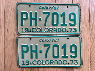 Pair of 1973 Colorado License Plates