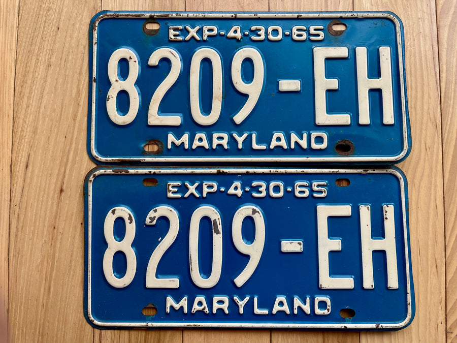 Pair of 1965 Maryland License Plates