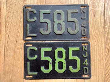 Pair of 1940 New Jersey License Plates