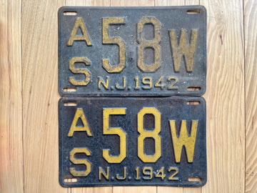 Pair of 1942 New Jersey License Plates