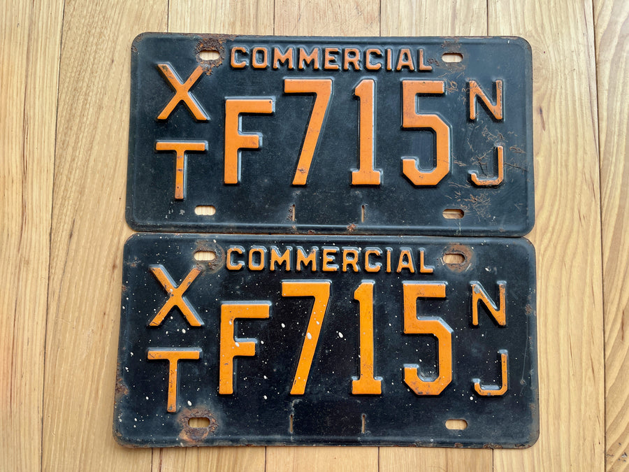 Pair of New Jersey Commercial License Plates
