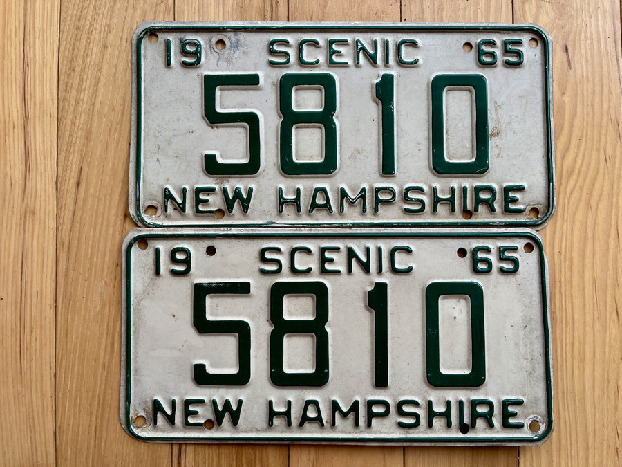 Pair of 1965 New Hampshire License Plates