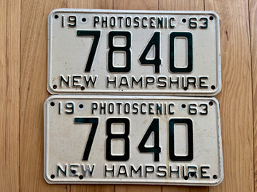 Pair of 1963 New Hampshire License Plates