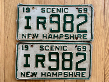 Pair of 1969 New Hampshire License Plates