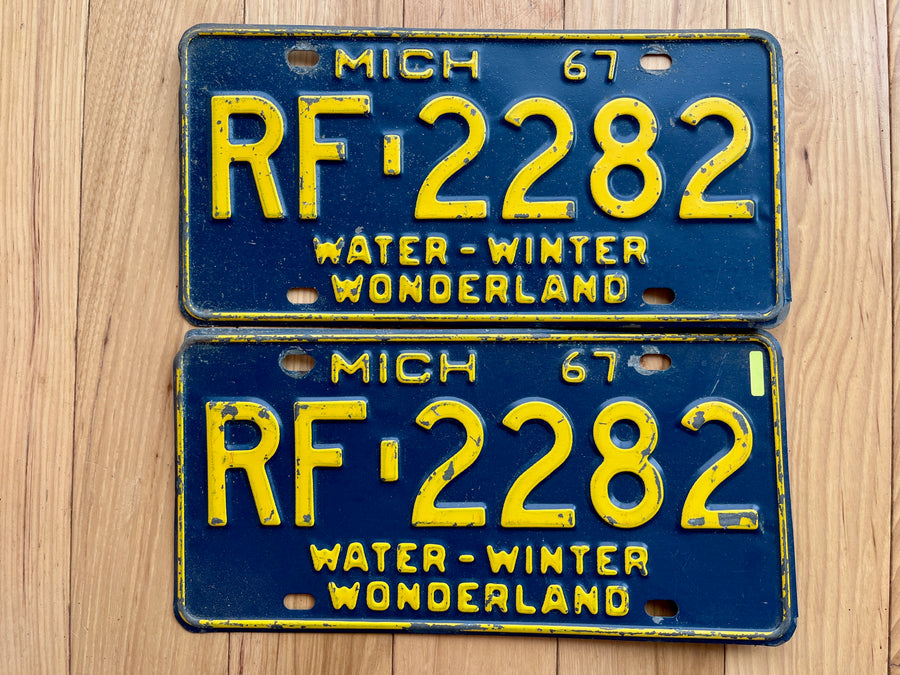 Pair of 1967 Michigan License Plates