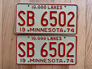 Pair of 1974 Minnesota License Plates