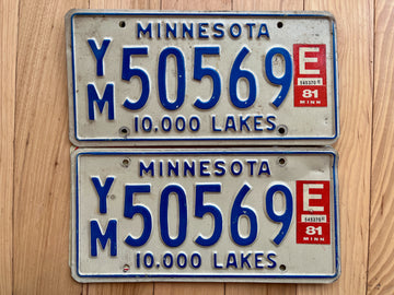 Pair of 1981 Minnesota License Plates
