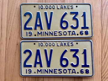 Pair of 1968 Minnesota License Plates