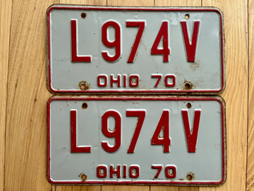 Pair of 1970 Ohio License Plates