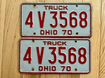 Pair of 1970 Ohio Truck License Plates