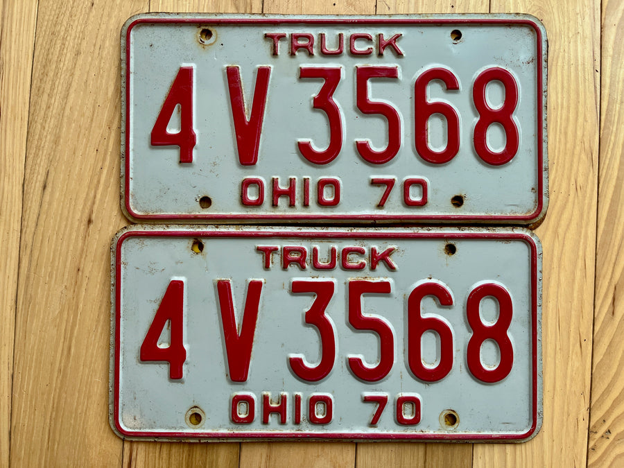 Pair of 1970 Ohio Truck License Plates