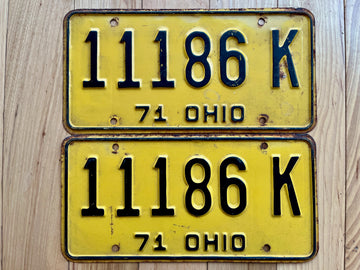 Pair of 1971 Ohio License Plates