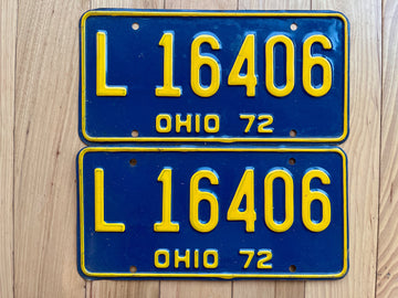 Pair of 1972 Ohio License Plates