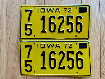 Pair of 1972 Iowa License Plates
