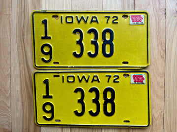 Pair of 1972/74 Iowa Mobile Home License Plates