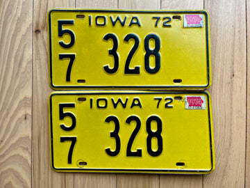 Pair of 1972/74 Iowa License Plates