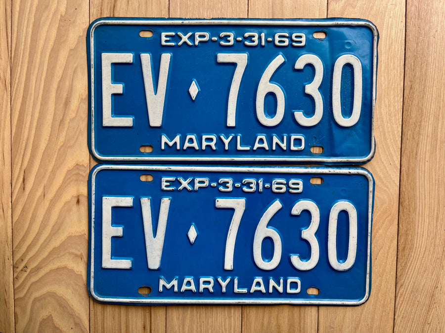Pair of 1969 Maryland License Plates