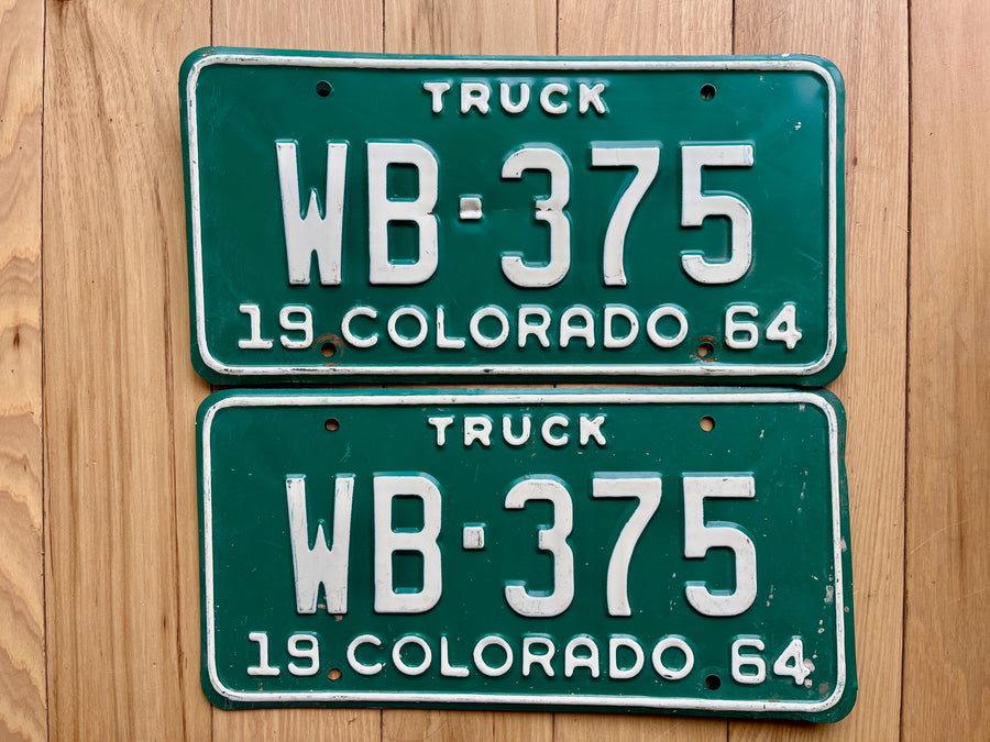 Pair of 1964 Colorado Truck License Plates